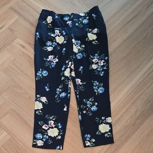 CYNTHIA ROWLEY Floral Print Pants Medium